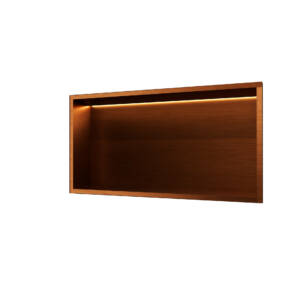 Hornacina horizontal con luz led en oro rosa cepillado